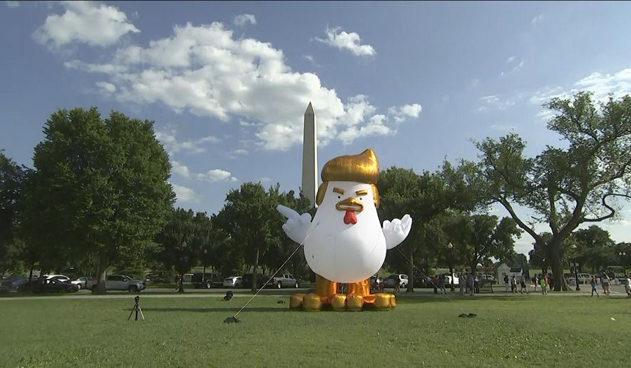 Funny: Inflatable Trump chicken takes roost outside White House Inflatable_trump_chick_66266_c34-0-1886-1080_s885x516