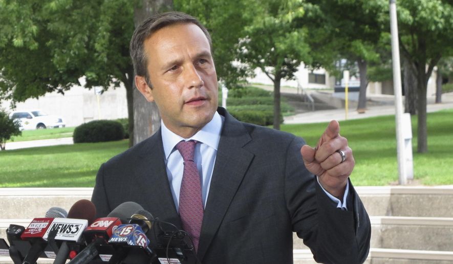 In this Aug. 3, 2016, file photo, Paul Nehlen, a Republican challenger to House Speaker Paul Ryan, speaks in Janesville, Wis. (AP Photo/Scott Bauer, File)