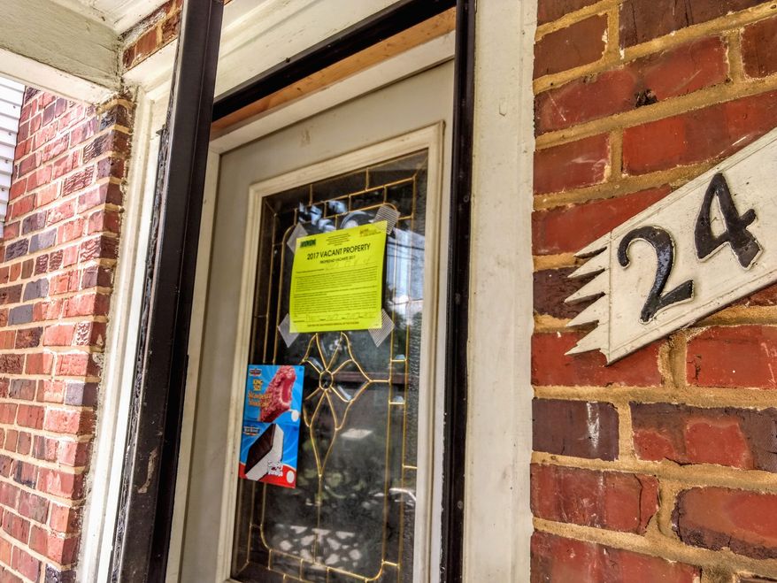 Neighborhoods east of the Anacostia River are among the poorest in Washington, with dilapidated apartment buildings all too common. (Emma Ayers/The Washington Times)