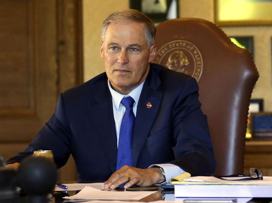 Washington Gov. Jay Inslee, who is helping lead a coalition of 14 states and Puerto Rico at the Bonn climate summit, is one of the Democratic governors with a kind of shadow staff supplied by advocacy groups. (Associated Press/File)