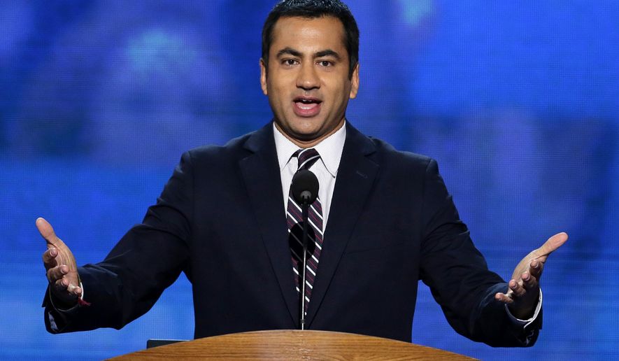 FILE - In this Sept. 4, 2012 file photo, Actor Kal Penn addresses the Democratic National Convention in Charlotte, N.C. Penn, artist Chuck Close and virtually the entire membership of the President’s Committee On the Arts and Humanities have announced their resignation. In a letter released this week, Aug. 18, 2017, 17 committee members cited the “false equivalence” of President Donald Trump’s comments about last weekend’s “Unite the Right” gathering in Charlottesville, Va. (AP Photo/J. Scott Applewhite)
