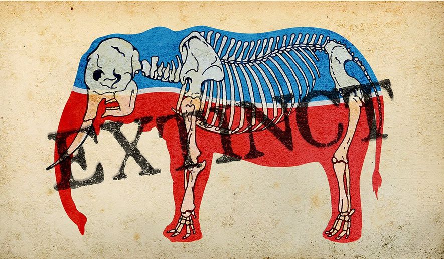 The Extinction of the Republican Party Illustration by Greg Groesch/The Washington Times