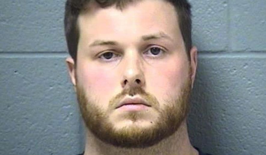 This undated photo provided by the Will County, Ill., Sheriff's Department shows Sean Woulfe. The Will County State's Attorney's office and the county sheriff's office announced Tuesday, Aug. 22, 2017, that Woulfe of Beecher, Ill., has been charged with felony reckless homicide. Woulfe killed a pregnant woman and her three young sons last month when the pickup truck he was driving crashed into a vehicle the family was in. (Will County Sheriff's Department via AP)