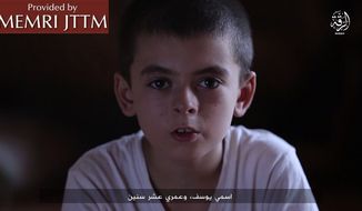 &quot;Yusuf&quot; is shown in the Islamic State video. The  video was obtained by the Middle East Media Research Institute (MEMRI), which monitors jihadis. MEMRI could not confirm the boy’s identify.