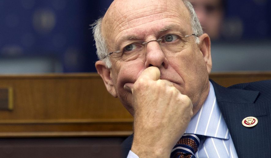 FILE - In this Feb. 11, 2014, file photo. House Financial Services Committee member Rep. Steve Pearce, R-N.M., listens on Capitol Hill in Washington. Pearce has accused elected New Mexico officials of using stall tactics in court to starve the Republican congressman's gubernatorial campaign of funding. As he runs for New Mexico governor in 2018, Pearce filed a lawsuit in July seeking access to a $1 million campaign finance chest that he assembled over the years as a congressman. (AP Photo/Cliff Owen, File)