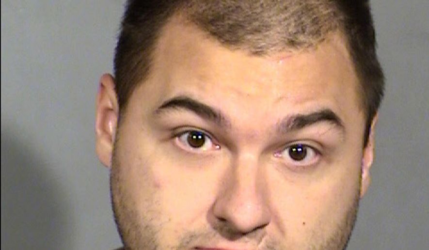 FILE - This undated Clark County Detention Center photo shows Shane Allen Schindler. Schindler been sentenced to eight-to-20 years in prison for using a hammer to pummel a mannequin that police posed like a sleeping homeless person in a bid to catch a killer in downtown Las Vegas. Schindler didn't say anything in court during sentencing Thursday, Aug. 24, 2017, following his guilty plea in June to an unusual charge of attempted murder of an inanimate object. (Las Vegas Metropolitan Police Department via AP, File)