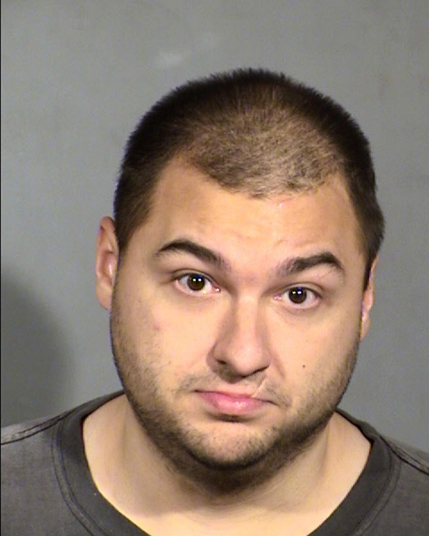 FILE - This undated Clark County Detention Center photo shows Shane Allen Schindler. Schindler been sentenced to eight-to-20 years in prison for using a hammer to pummel a mannequin that police posed like a sleeping homeless person in a bid to catch a killer in downtown Las Vegas. Schindler didn't say anything in court during sentencing Thursday, Aug. 24, 2017, following his guilty plea in June to an unusual charge of attempted murder of an inanimate object. (Las Vegas Metropolitan Police Department via AP, File)