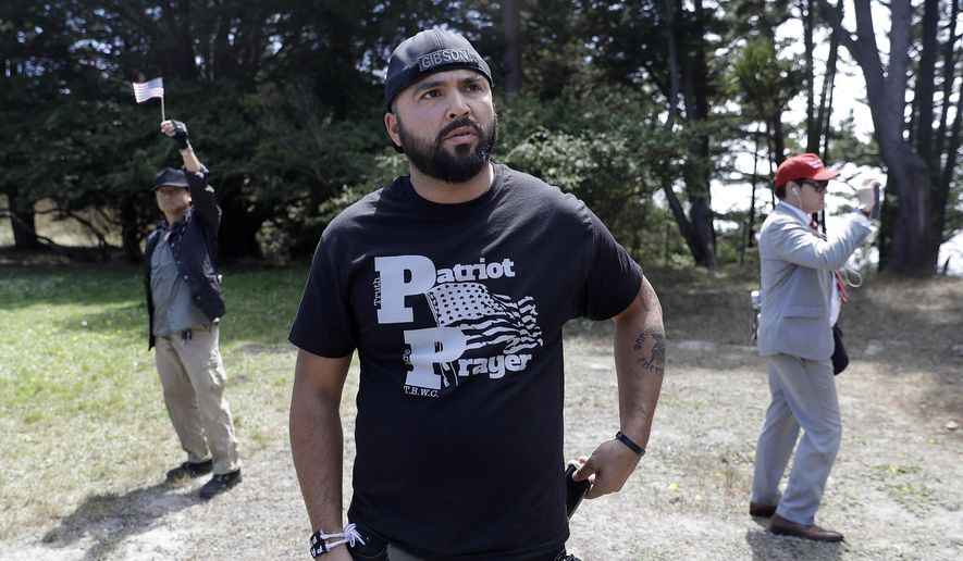 Patriot Prayer founder Joey Gibson urged those planning to attend the Portland rally to follow the examples of Jesus, Mohandas Gandhi and the Rev. Martin Luther King Jr. in embracing nonviolent resistance to counter the narrative that &quot;we're a bunch of extremists.&quot; (Associated Press)