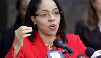 Florida State Attorney Aramis Ayala answers questions during a news conference, Friday, Sept. 1, 2017, in Orlando, Fla. The Florida Supreme Court has ruled first-degree murder cases can be taken from Ayala&#39;s office if she will not consider seeking the death penalty when warranted. (AP Photo/John Raoux)