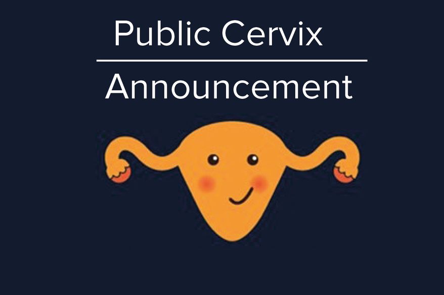 A &quot;Public Cervix Announcement&quot; graphic from The Eve Appeal, a U.K. gynecological health charity that works to raise awareness of cervical and other cancers afflicting women. (Eve Appeal) 