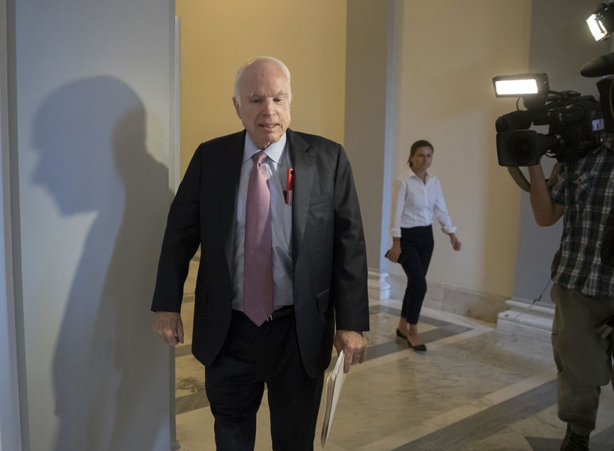 Sen. John McCain, Arizona Republican, said replacing the Deferred Action for Childhood Arrivals program ought to be part of broader immigration package that includes reforming work permits and ramping up border security. (Associated Press/File)