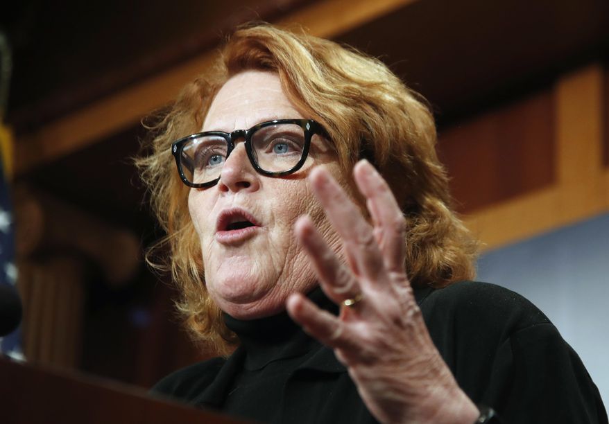 Sen. Heidi Heitkamp of North Dakota was one of three Democrats who broke with their party last year to vote for President Trump&#39;s first Supreme Court nominee, Justice Neil M. Gorsuch. This year, she has said only that she will vet the nominee. Mr. Trump has campaigned with Ms. Heitkamp&#39;s Republican challenger. (Associated Press/File)