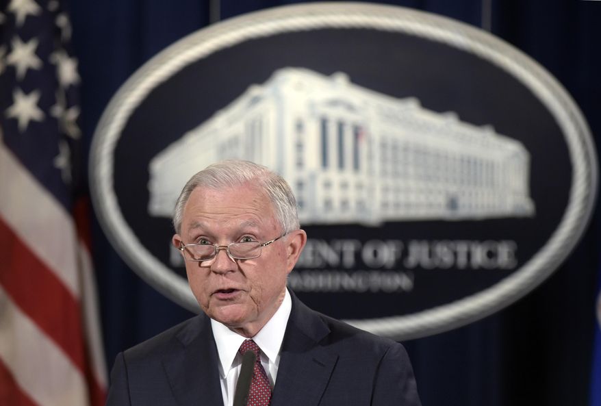 Attorney General Jeff Sessions makes a statement at the Justice Department in Washington, Tuesday, Sept. 5, 2017, on President Barack Obama&#39;s Deferred Action for Childhood Arrivals, or DACA program. (AP Photo/Susan Walsh) ** FILE **