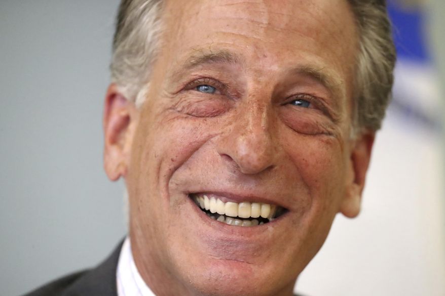 Steven Hoffman, new chairman of the Cannabis Control Commission, speaks during his first public conference in Boston, Wednesday, Sept. 6, 2017. Hoffman explained during the news conference why he voted against the November ballot initiative that legalized adult use of recreational marijuana. (David L. Ryan/The Boston Globe via AP)