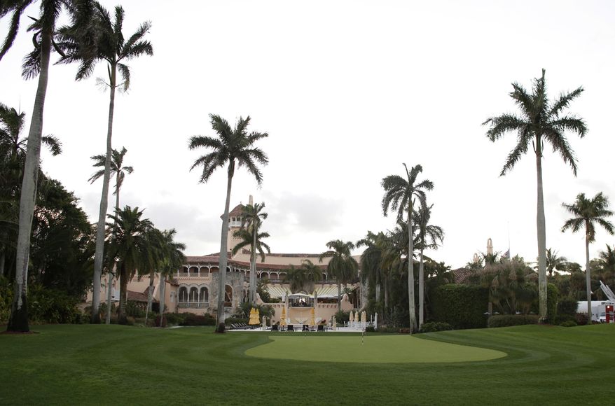 This Friday, March 11, 2016, file photo, shows the Mar-a-Lago Club, owned by Republican presidential candidate Donald Trump, in Palm Beach, Fla. Hurricane Irma is likely to test President Trump's longtime boast that his Mar-a-Lago mansion can withstand any storm. And if history is any guide, the smart money this weekend will be on the house. (AP Photo/Lynne Sladky)