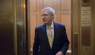 Senate Majority Leader Mitch McConnell will tell any Republican holdouts that they will have to explain to the party&#39;s conservative base why they are standing in the way of fulfilling a campaign promise. (Associated Press/File)
