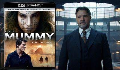 Dr. Henry Jekyll (Russell Crowe) tries to stop &quot;The Mummy,&quot; now available on 4K Ultra HD from Universal Studios Home Entertainment.