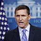 In this Feb. 1, 2017, file photo, then-National Security Adviser Michael Flynn speaks during the daily news briefing at the White House, in Washington. (AP Photo/Carolyn Kaster, File)