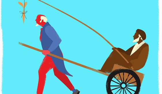 Illustration on Iranian manipulation of the U.S. by Linas Garsys/The Washington Times