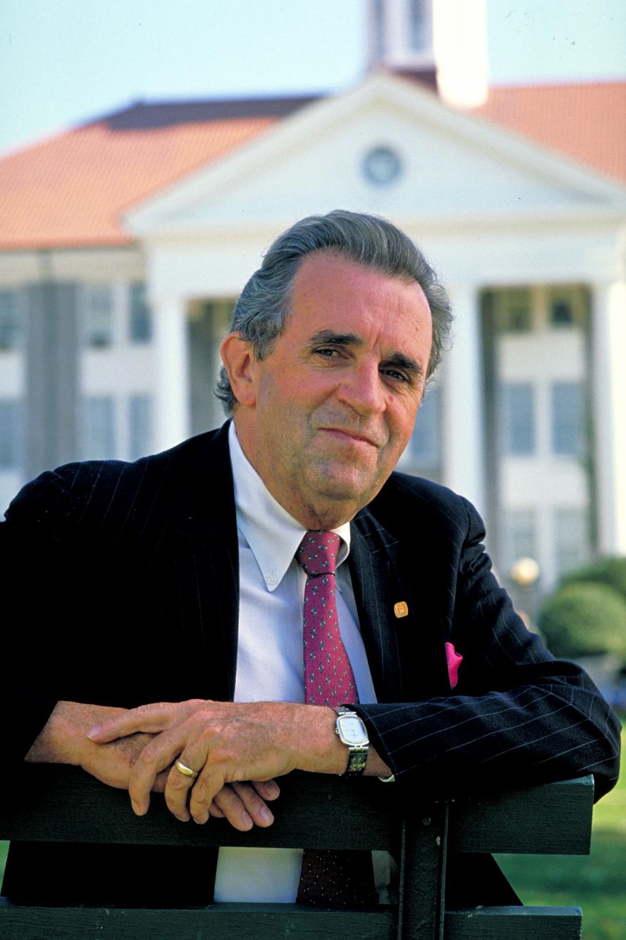 Ronald Carrier, the fourth president of James Madison University in Harrisonburg, Va., is seen in an undated photo provided by James Madison University. The school said in a statement that former President Carrier died Monday, Sept. 18, 2017. He was 85. (James Madison University via AP)