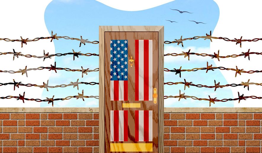 Trump&#39;s Door and Wall Illustration by Greg Groesch/The Washington Times