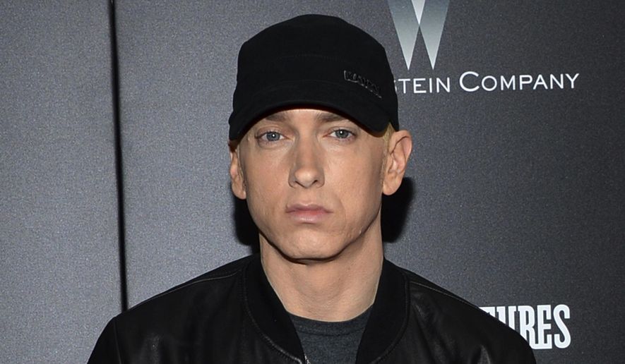 Eminem attends the premiere of &quot;Southpaw&quot; in New York, July 20, 2015. A company backed by Eminem’s former producers hopes to offer a public stake in his music. Royalty Flow is planning on an IPO to raise up to $50 million and offer an investment opportunity in royalties on Eminem’s catalog from 1999 to 2013. (Photo by Evan Agostini/Invision/AP) ** FILE **