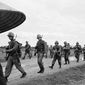 U.S. Marines marching in Danang. March 15, 1965. (Photograph by Associated Press)