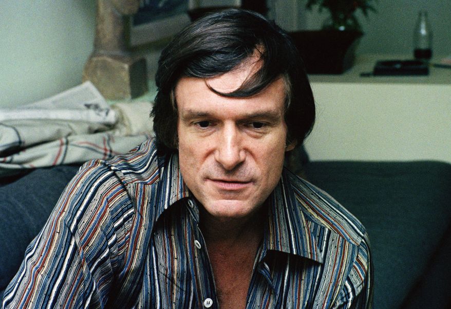 Playboy founder Hugh Hefner shown Oct. 11, 1977. (AP Photo/Carlos Rene Perez)