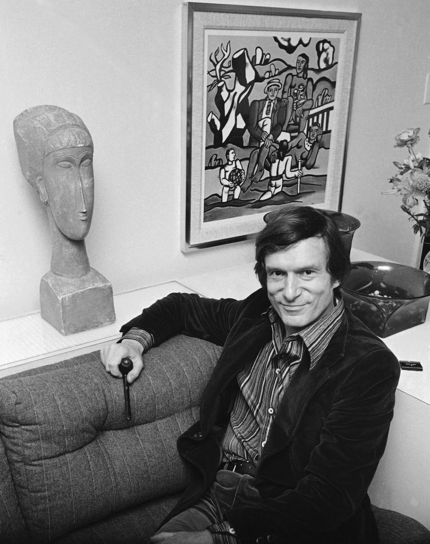 Playboy philosopher Hugh Hefner says his 200 million dollar empire is setting down after a flamboyant youth and a tumultuous adolescence, Nov. 16, 1977. (AP Photo/Carlos Rene Perez)