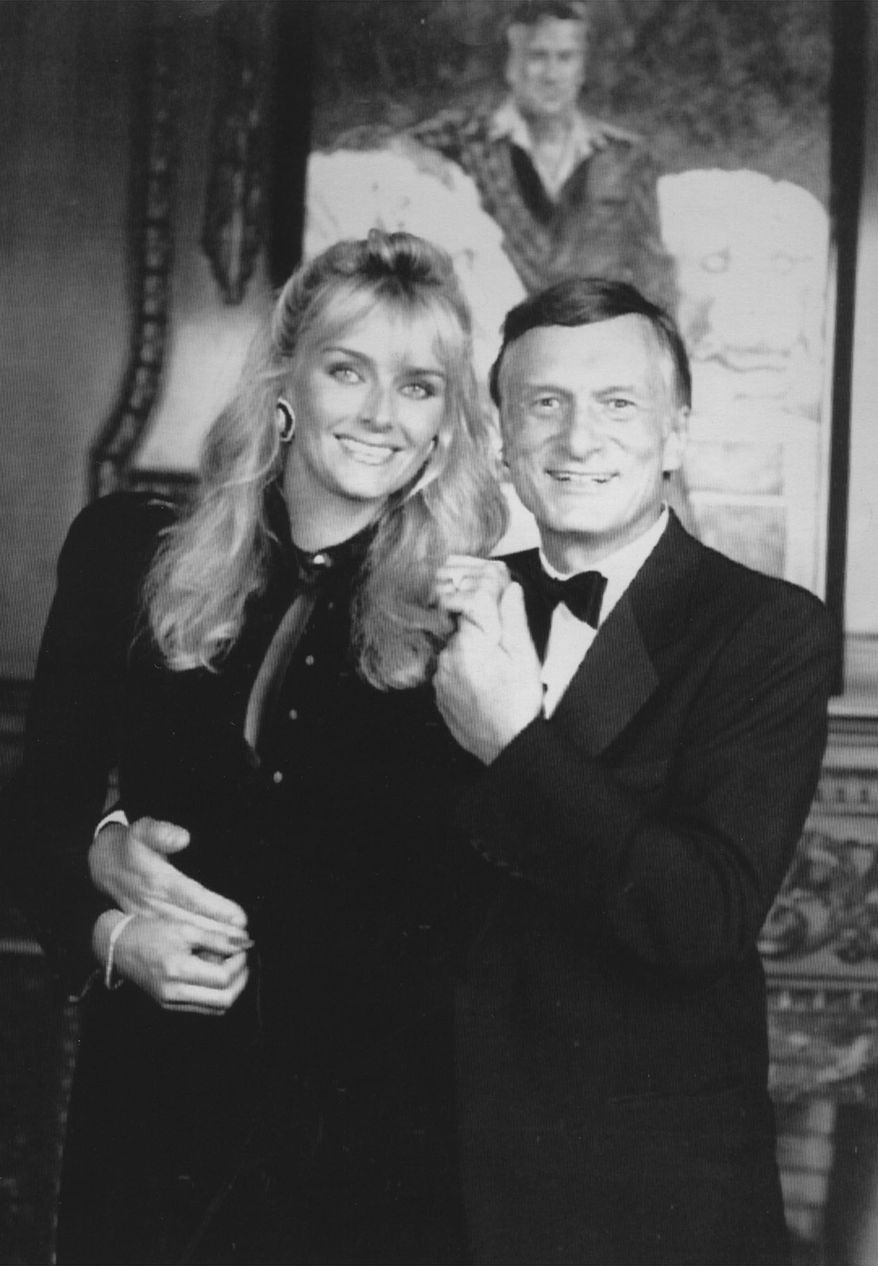 Hefner to take a bride. Perennial bachelor Hugh Hefner, 63, and Kimberley Conrad, 26, will recide wedding vows Saturday at the Playboy Mansion before 450 guests. The formal ceremony will be elaborate yet tradional, planers say. guests will party the night away beneath a huge white tent that has mushroomed alongside the grotto. (AP-photo/28.6.1989
