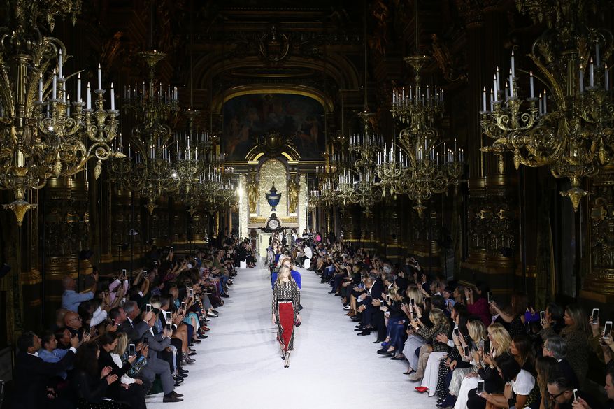 Model wear creations for Balmain Spring/Summer 2018 ready-to-wear fashion collection presented in Paris, Thursday, Sept.28, 2017. (AP Photo/Francois Mori)