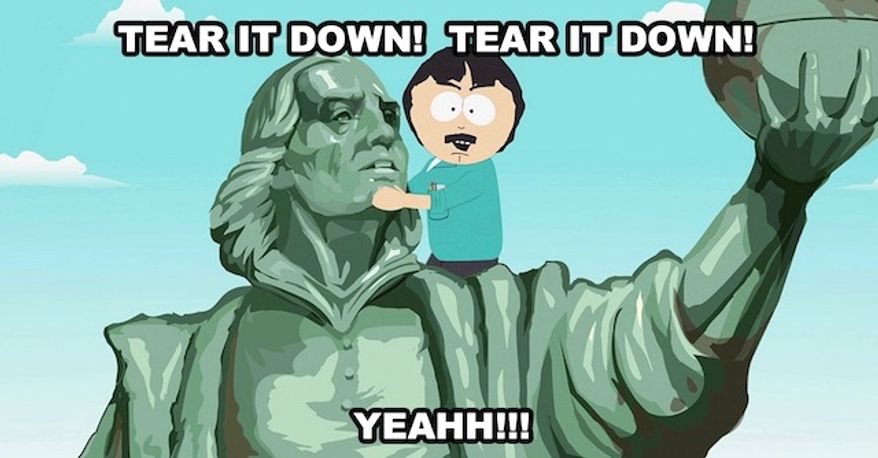 Season 21 of "South Park" features an episode titled "Holiday Special," which covers recent outrage in the U.S. over monuments honoring men like Christopher Columbus. (Image: Twitter, "South Park")
