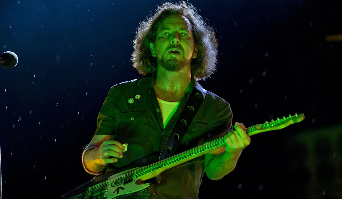 NextImg:Pearl Jam’s Eddie Vedder mocks Harrison Butker’s masculinity in wake of commencement speech