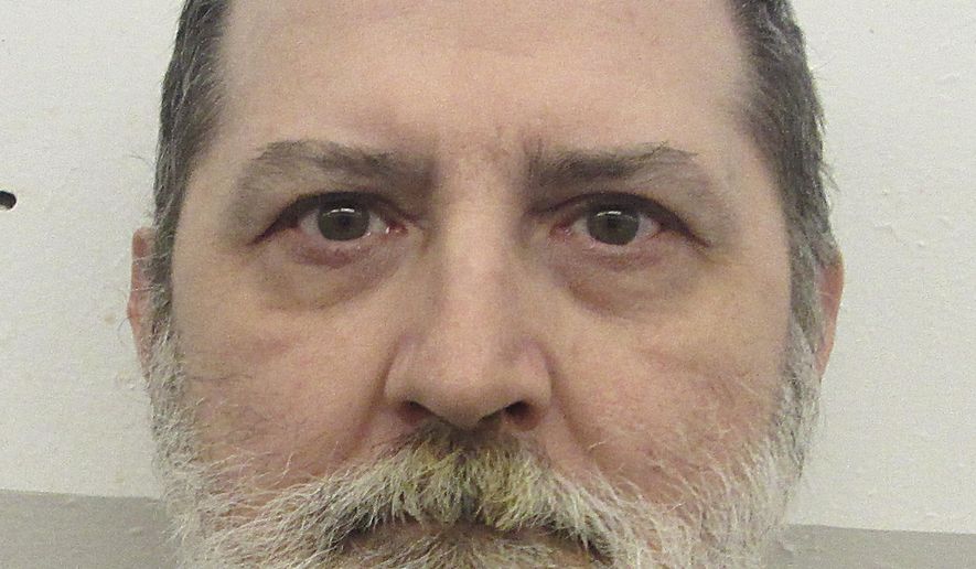 This undated photo provided by Alabama Department of Corrections shows Alabama inmate Jeffery Borden in Atmore, Ala. Borden is facing execution by lethal injection after being convicted of killing his wife and father-in-law during a 1993 Christmas Eve gathering. The Alabama attorney general on Monday, Oct. 2, 2017, asked the nation's high court to overturn an injunction blocking Thursday's execution of Borden. (Alabama Department of Corrections, via AP)