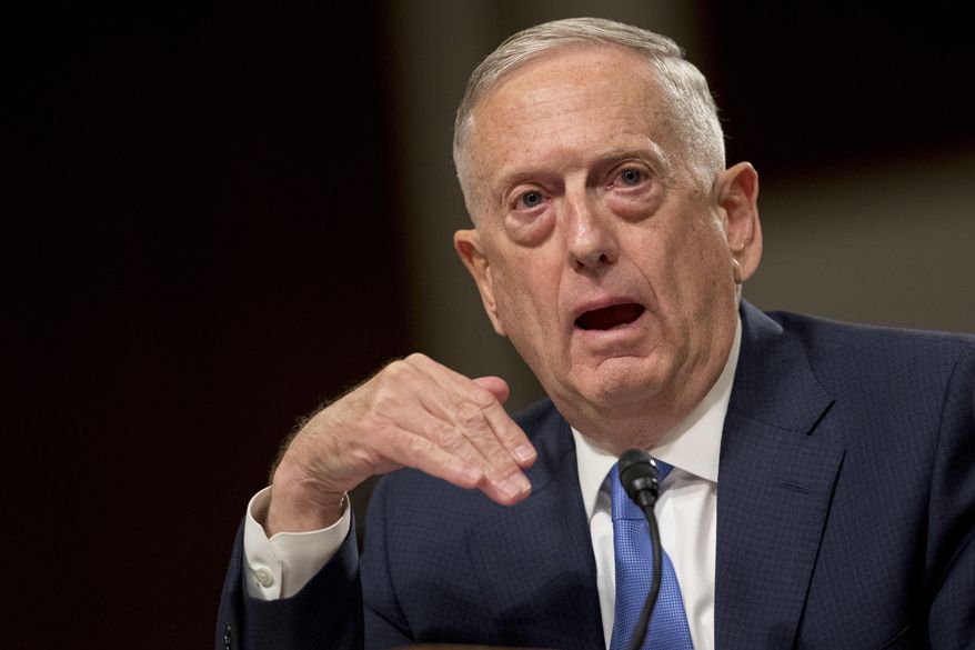 Defense Secretary Jim Mattis speaks on Afghanistan before the Senate Armed Services Committee on Capitol Hill in Washington, Tuesday, Oct. 3, 2017. (AP Photo/Andrew Harnik)