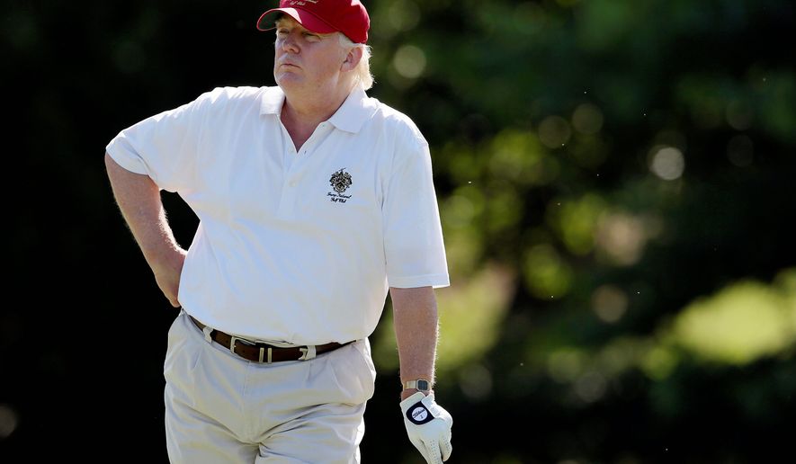 President Trump spent much time before his election criticizing former President Barack Obama for spending what he said was too much time away from the White House on golf courses, and using taxpayer moneys to fund such excursions. However, once in office, Mr. Trump has made many similar golf outings. (Associated Press photographs)