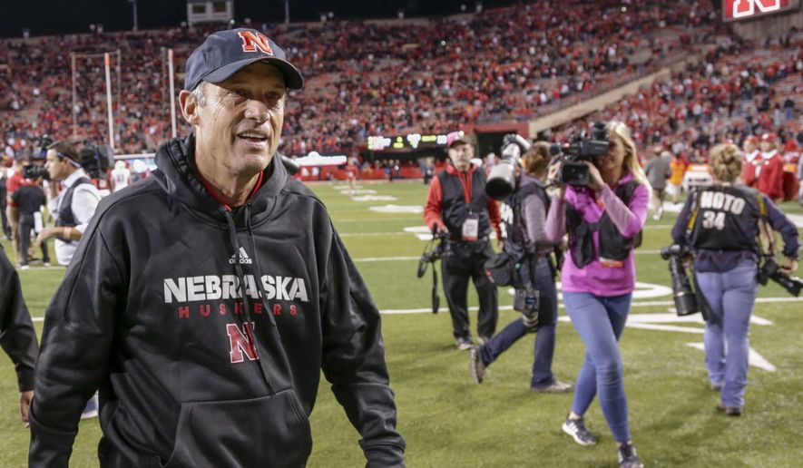 Nebraska head coach Mike Riley walks off the field following an NCAA college football game against Wisconsin in Lincoln, Neb., Saturday, Oct. 7, 2017. Wisconsin won 38-17. (AP Photo/Nati Harnik)