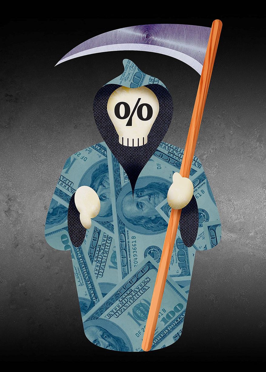 Tax Reaper Illustration by Greg Groesch/The Washington Times