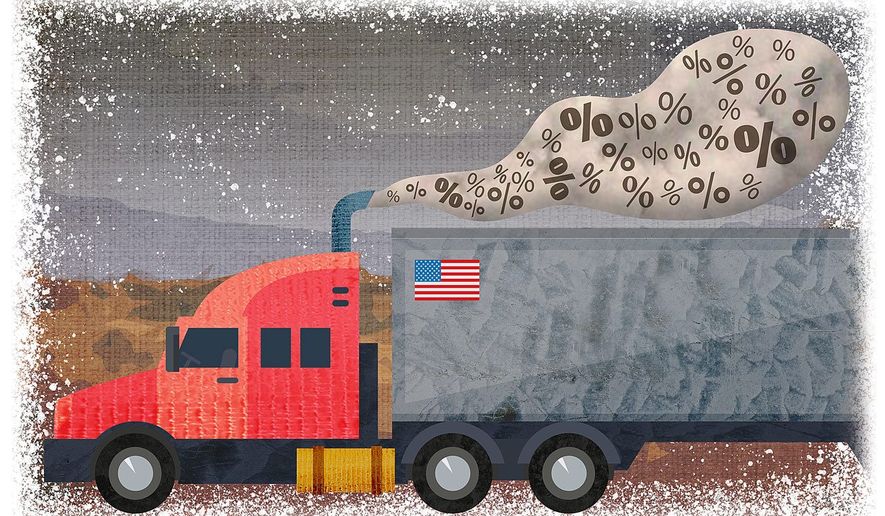 Illustration on tax reform and trucking by Greg Groesch/The Washington Times