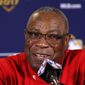 Washington Nationals manager Dusty Baker talks during a news conference before Game 4 of baseball&#39;s National League Division Series against the Chicago Cubs, Wednesday, Oct. 11, 2017, in Chicago. (AP Photo/Charles Rex Arbogast) ** FILE **