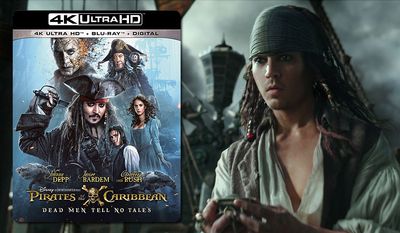 A young Jack Sparrow (Johnny Depp) looks for trouble on the high seas in &quot;Pirates of the Caribbean: Dead Men Tell No Tales,&quot; now available on 4K Ultra HD from Walt Disney Studios Home Entertainment.