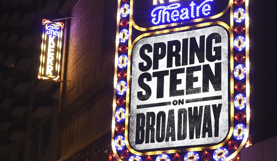 Musician Bruce Springsteen exits out the stage door after the "Springsteen On Broadway" opening night performance at the Walter Kerr Theatre on Thursday, Oct. 12, 2017, in New York. (Photo by Evan Agostini/Invision/AP)