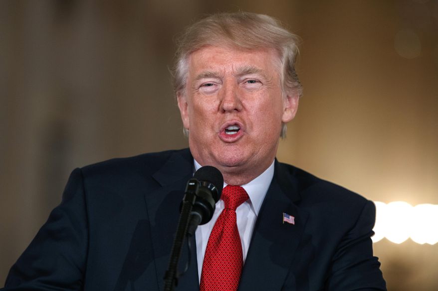 President Donald Trump speaks during an event to announce the nomination of Kirstjen Nielsen to be secretary of Homeland Security, in the East Room of the White House, Thursday, Oct. 12, 2017, in Washington. (AP Photo/Evan Vucci)