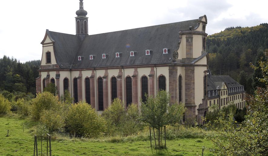 In this Oct. 12, 2017 photo the church of Himmerod monastery is photographed. The Cistercian monastery that’s existed for almost 900 years ago in what is now western Germany is closing down for good, due to a shortage of monks. (Harald Tittel/dpa via AP)