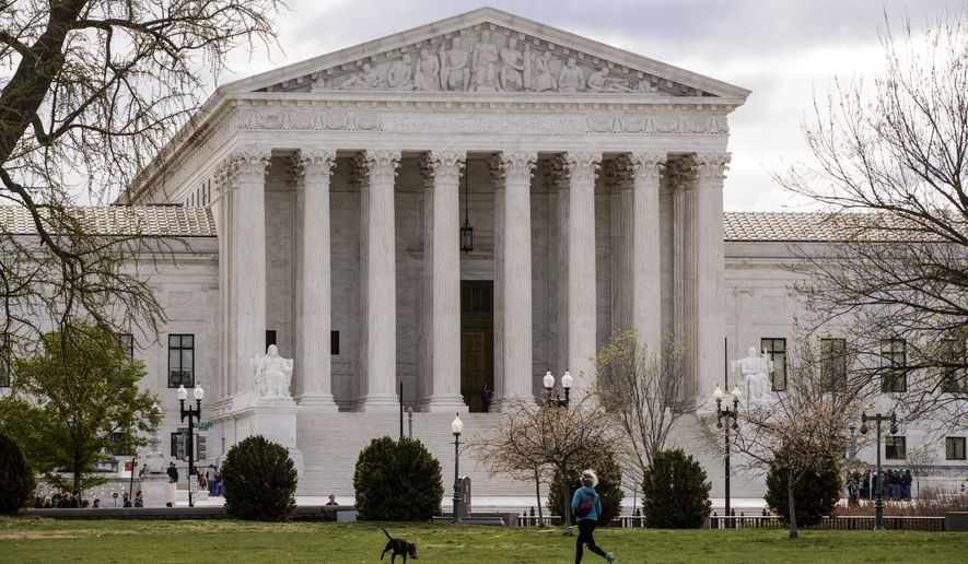 The Supreme Court in Washington is seen here on April 7, 2017. (Associated Press) **FILE**