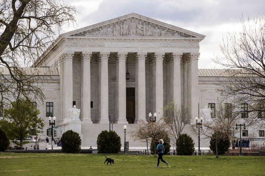 The Supreme Court in Washington is seen here on April 7, 2017. (Associated Press) **FILE**