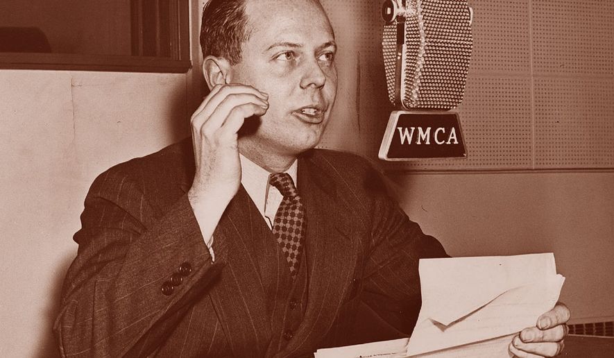 William Dodd Jr. speaks on the radio during debate within the United States on whether to enter World War II. International News Service photo.