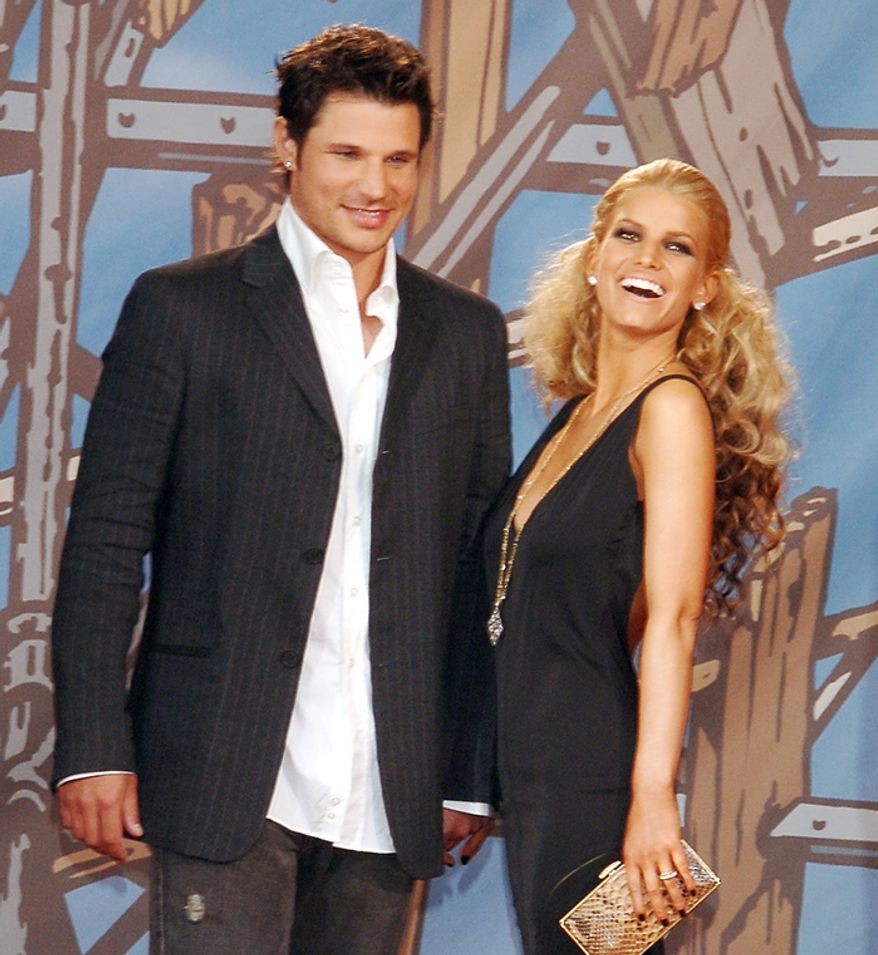 Nick Lachey and Jessica Simpson first met at a Christmas party in 1998. In 2001, Jessica broke things off in 2001 to focus on her music. The couple reconciled and announced their engagement in February 2002, then tied the knot that October. In 2005 the couple called it quits.