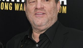 FILE - In this Nov. 25, 2013 file photo, producer Harvey Weinstein attends a screening of &amp;quot;Mandela: Long Walk To Freedom&amp;quot; in New York.  Los Angeles police said Thursday Oct. 19, 2017, that it is investigating a possible sexual assault case involving Harvey Weinstein that involves alleged conduct from 2013. The department released few details about the inquiry other than to say it has interviewed a potential victim and its inquiry is ongoing. (Photo by Andy Kropa/Invision/AP, File)