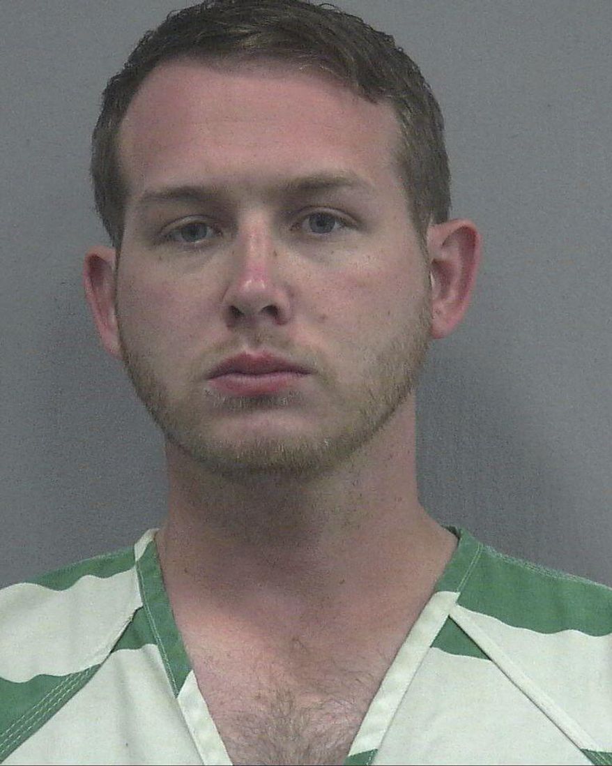 This photo provided by the Alachua County Sheriffs Office shows William Fears. Police say three men, Fears, Colton Fears and Tyler Tenbrink were arrested after a shot was fired after an argument with a group of people following the appearance of white nationalist Richard Spencer, Thursday, Oct. 19, 2017, at the University of Florida in Gainesville. The Gainesville Police Department said in a news release Friday, Oct. 20, the three men were arrested on charges of attempted homicide. (Alachua County Sheriffs Office via AP)
